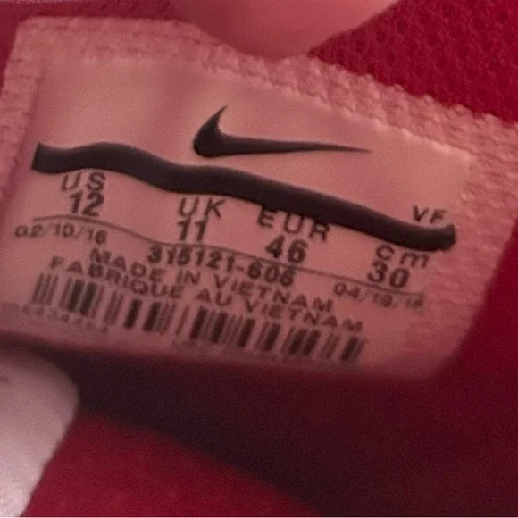 Nike Air Force 1 High Gym Red Perforated Men’s Size 12 Retro 2016 Rare - Picture 7 of 10